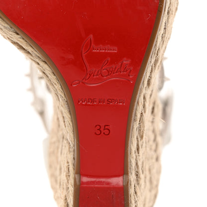 Christian Louboutin Calfskin Chocazeppa Spikes 120 Platform Wedge Sandals 35 Bianco 7 of 9