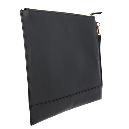 Fendi Vitello King Luxor Elaphe Snakeskin Print Logo Medium Flat Pouch Anthracite Asphalt 3 of 10