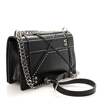 Christian Dior Lambskin Multi Studded Medium Diorama Flap Bag Black 3 of 9