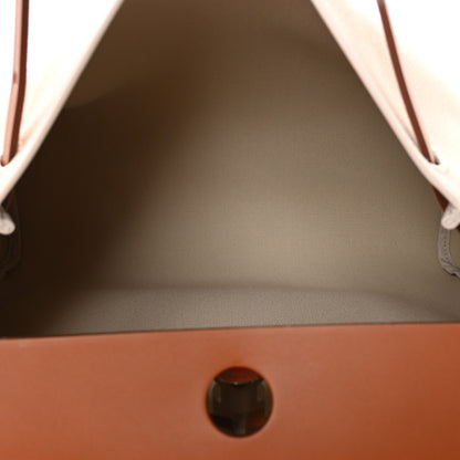Hermes Toile Militaire Vache Hunter Laque Herbag Zip Retourne 31 PM Beton Fauve 6 of 12
