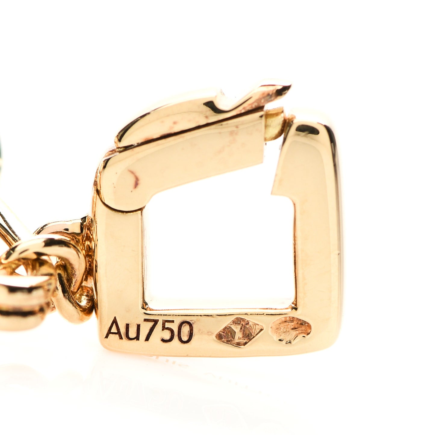 18K Yellow Gold Leopard Print North South Bag Charm Pendant
