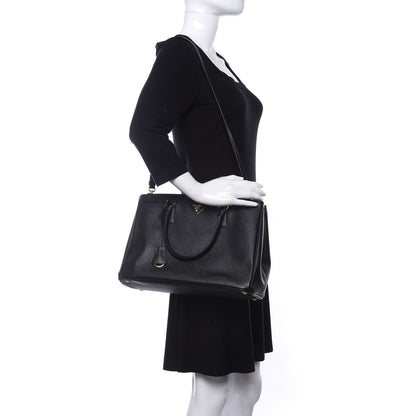 Prada Saffiano Medium Galleria Double Zip Tote Black 2 of 10