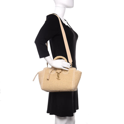 Saint Laurent Raffia Baby Monogram Downtown Cabas Naturale 2 of 10