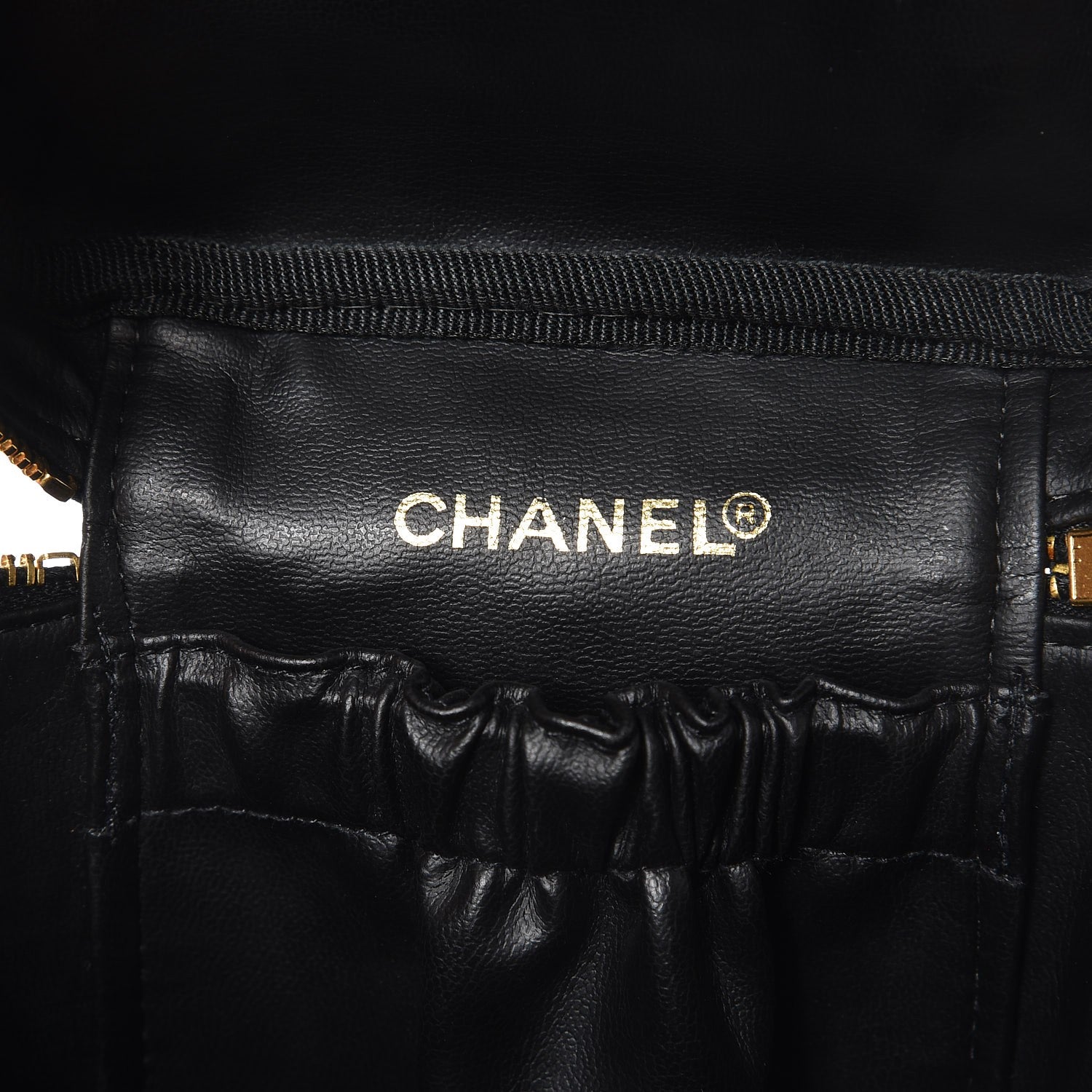 Chanel Lambskin Vanity Cosmetic Case Black 6 of 7