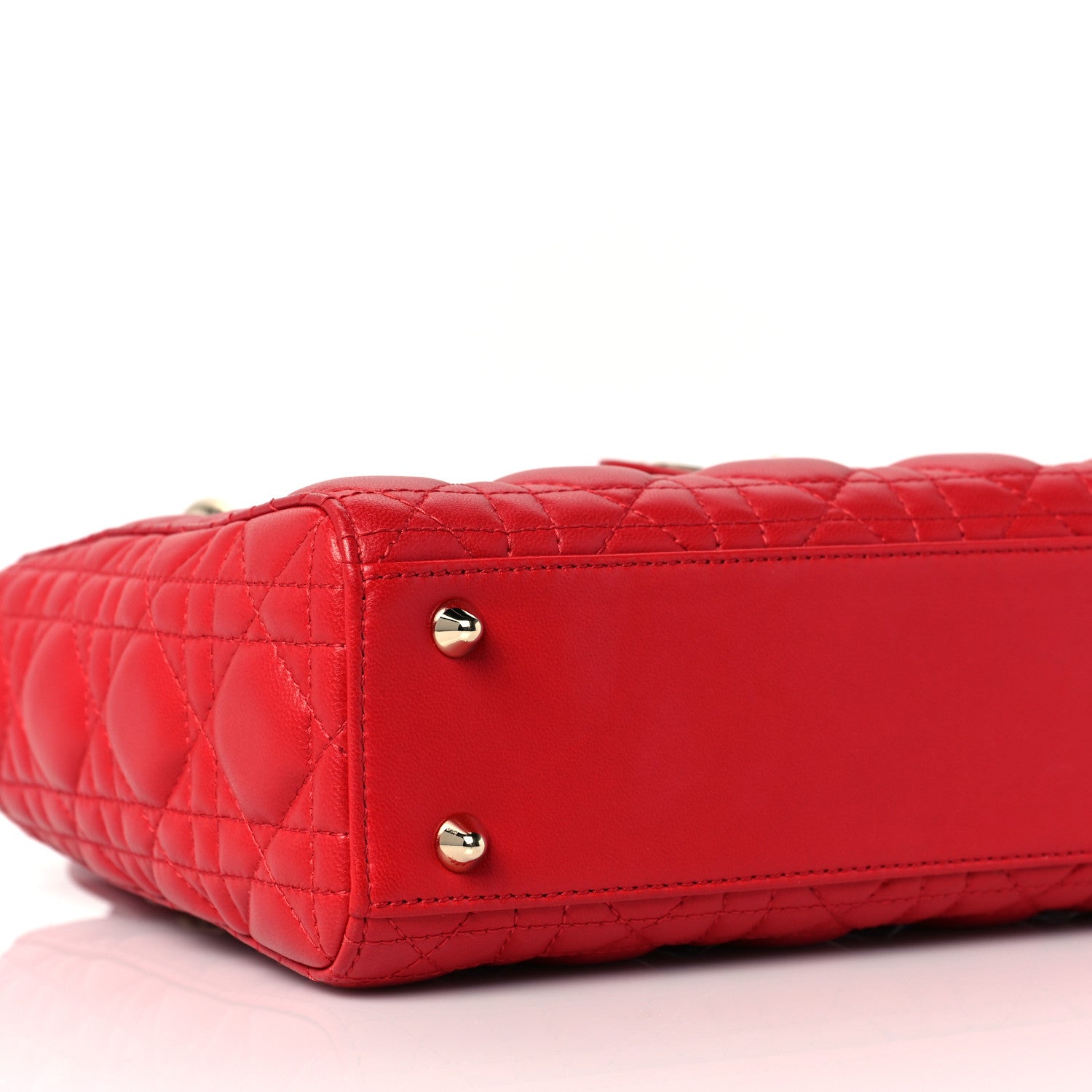 Christian Dior Lambskin Cannage Small My Lady Dior Red 7 of 9