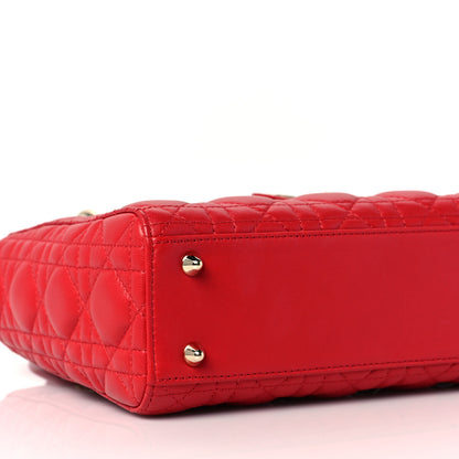 Christian Dior Lambskin Cannage Small My Lady Dior Red 7 of 9