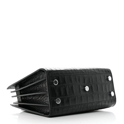 Saint Laurent Calfskin Crocodile Embossed Nano Sac De Jour Black 4 of 10