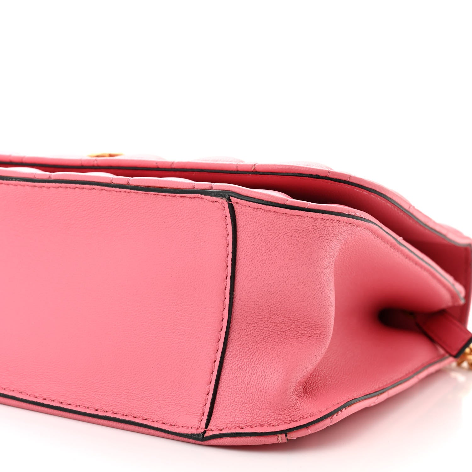 Versace Nappa Quilted Virtus Top Handle Shoulder Bag Blush 9 of 9