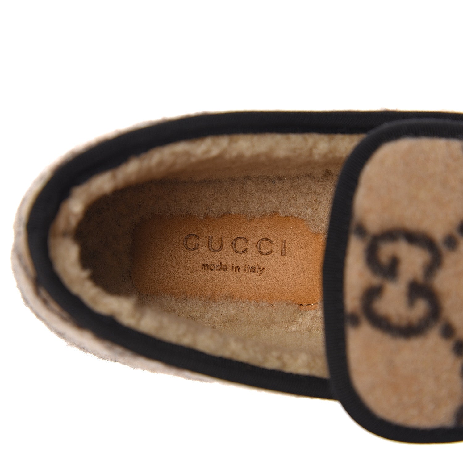 Gucci Covered Wool GG Monogram Womens Fria Horsebit Loafers 38 Beige Ebony Black Butterscotch 6 of 11