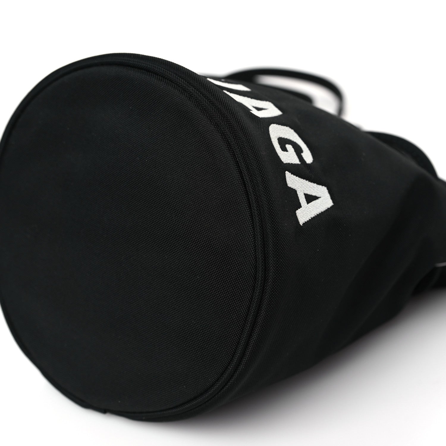Balenciaga Recycled Sport Nylon Logo Embroidered Wheel Drawstring Bucket Bag XS Black 8 of 8