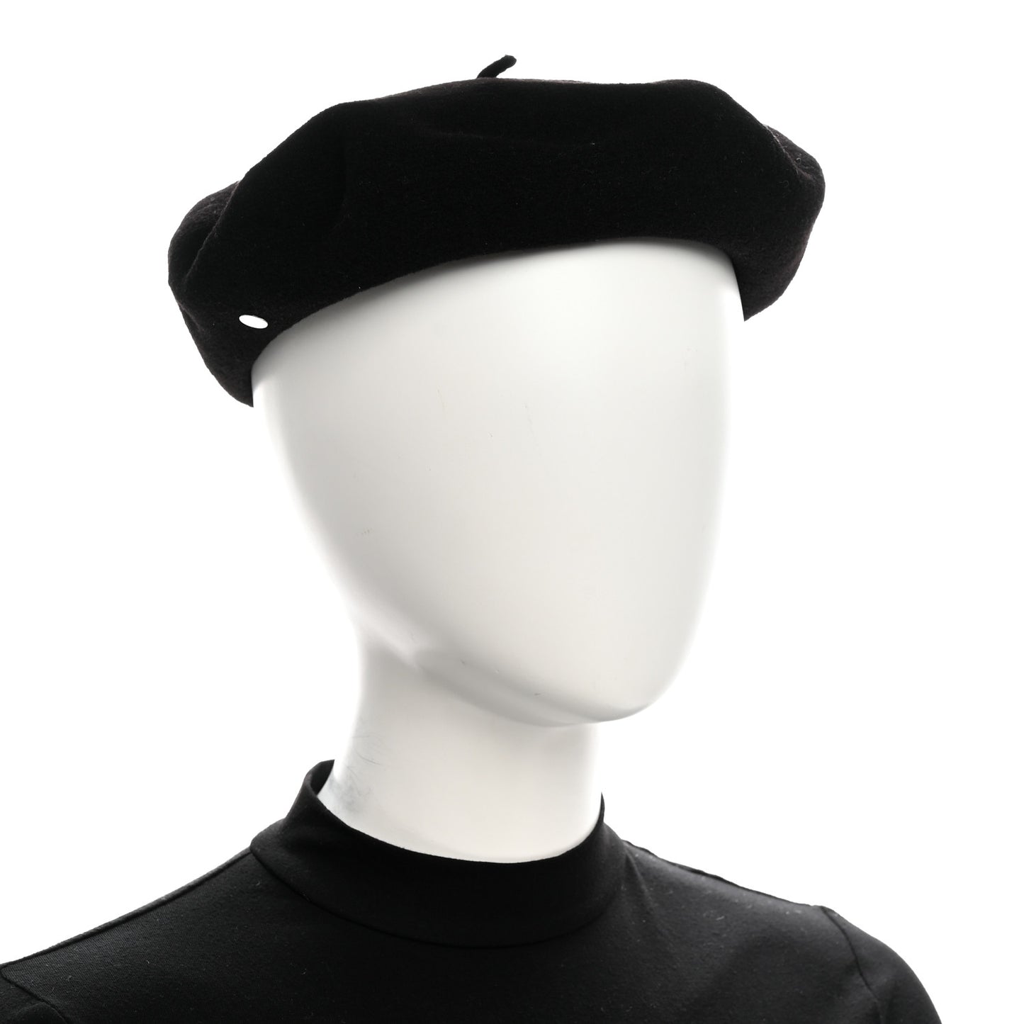 Merino Wool Silk Brides de Gala En Desordre Bonnie Beret 58 Black