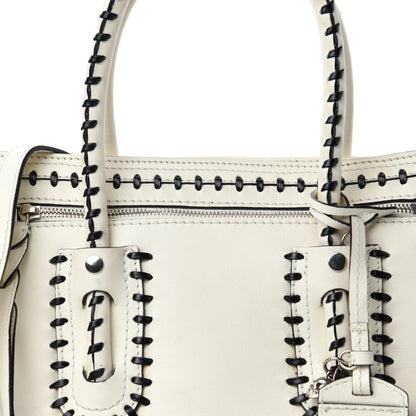 Alexander McQueen Calfskin Whipstitch Folk Tote White 22 of 22