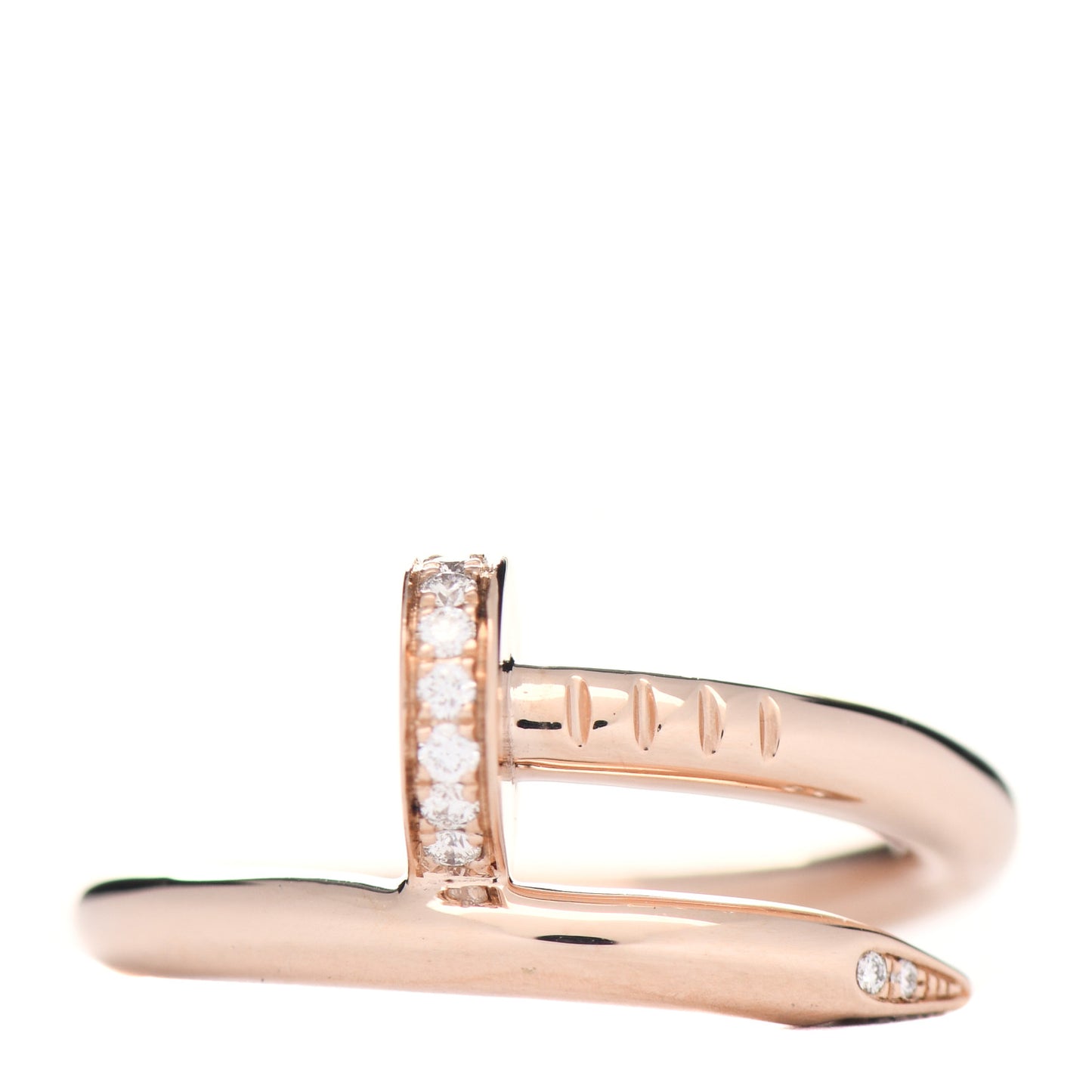 18K Pink Gold Diamond Juste Un Clou Ring 52 6