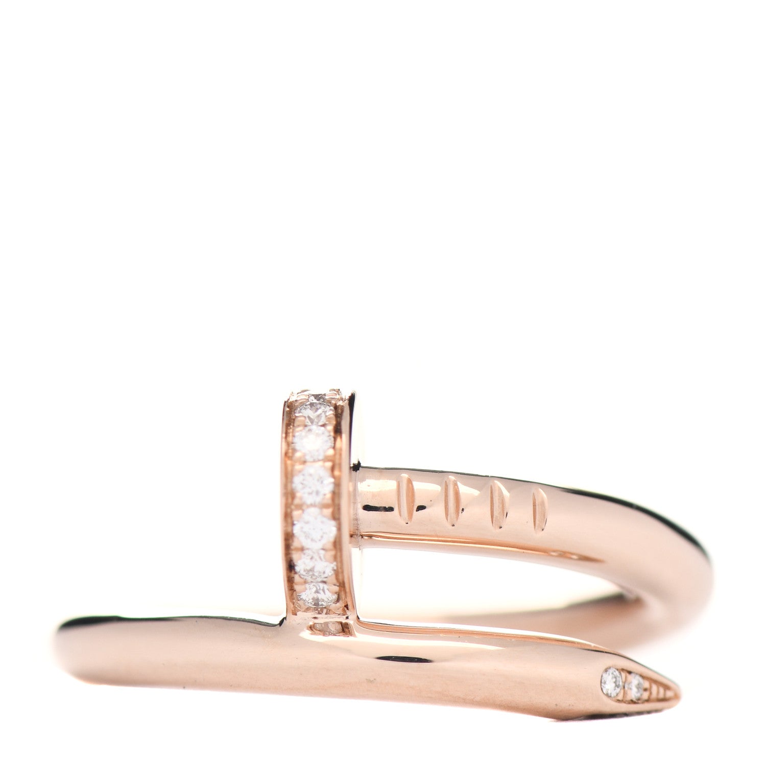 Cartier 18K Pink Gold Diamond Juste Un Clou Ring 52 6 1 of 5