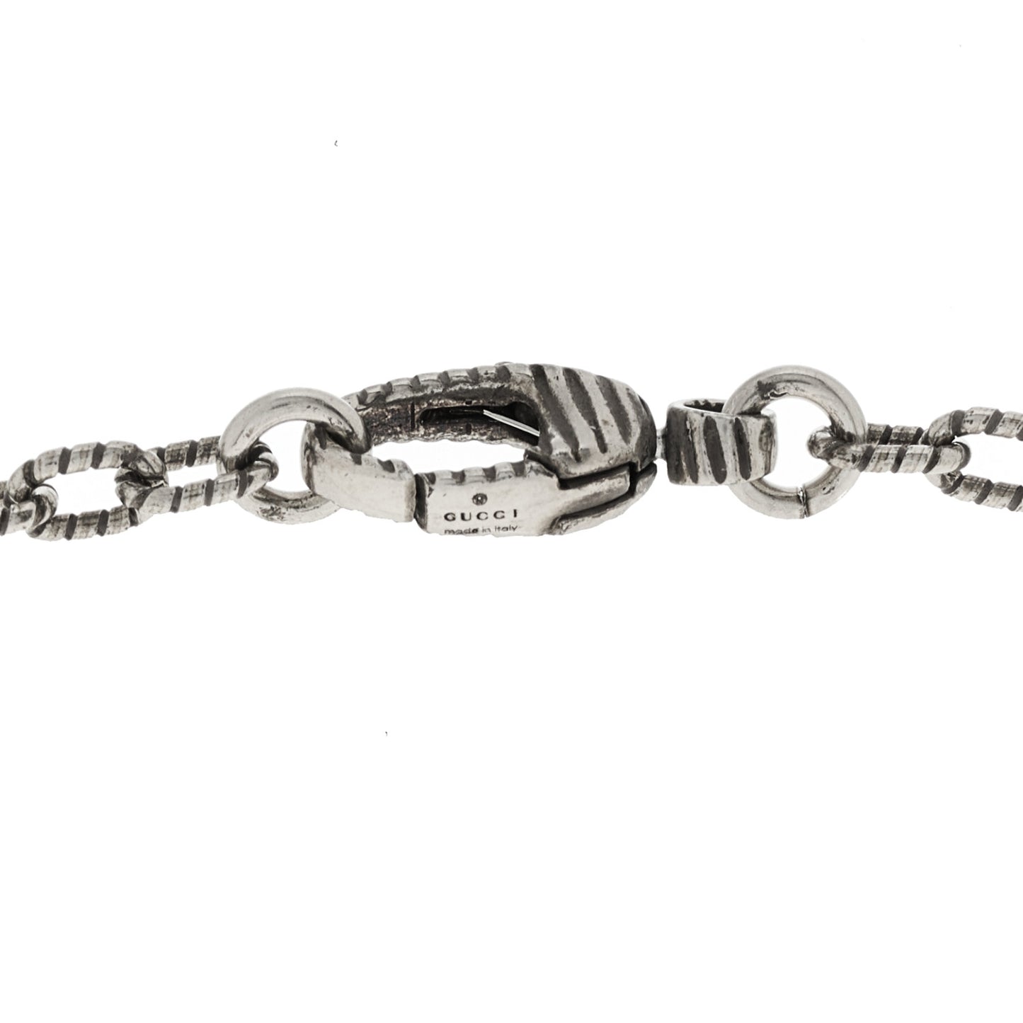 Sterling Silver Small Textured Interlocking G Pendant Necklace