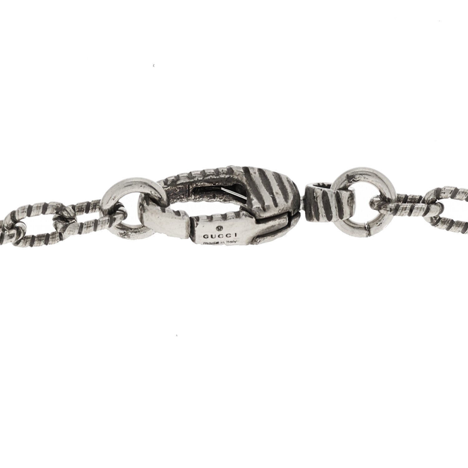 Gucci Sterling Silver Small Textured Interlocking G Pendant Necklace 8 of 9