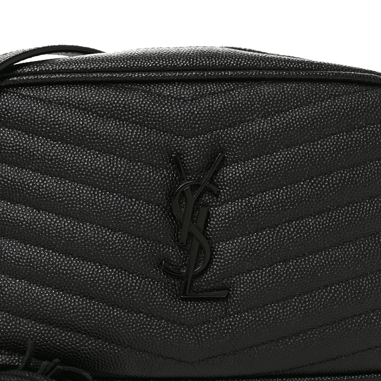 Saint Laurent Grain De Poudre Matelasse Monochrome Monogram Mini Lou Camera Bag Black 8 of 10
