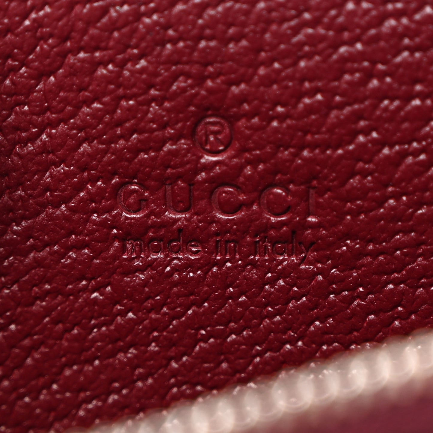 GG Supreme Monogram Zip Card Case Beige Burgundy
