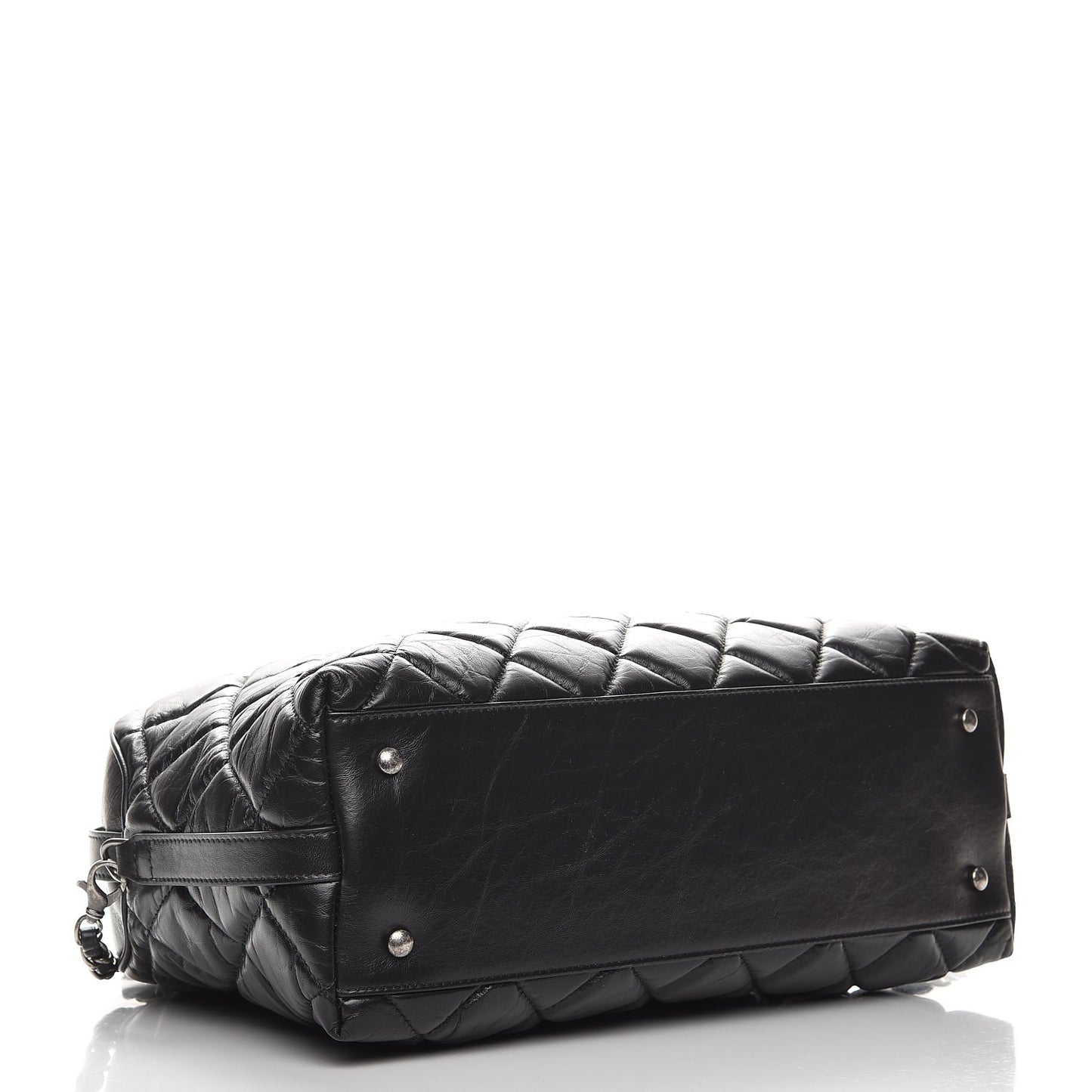 Aged Calfskin Small Bowling Bag Black