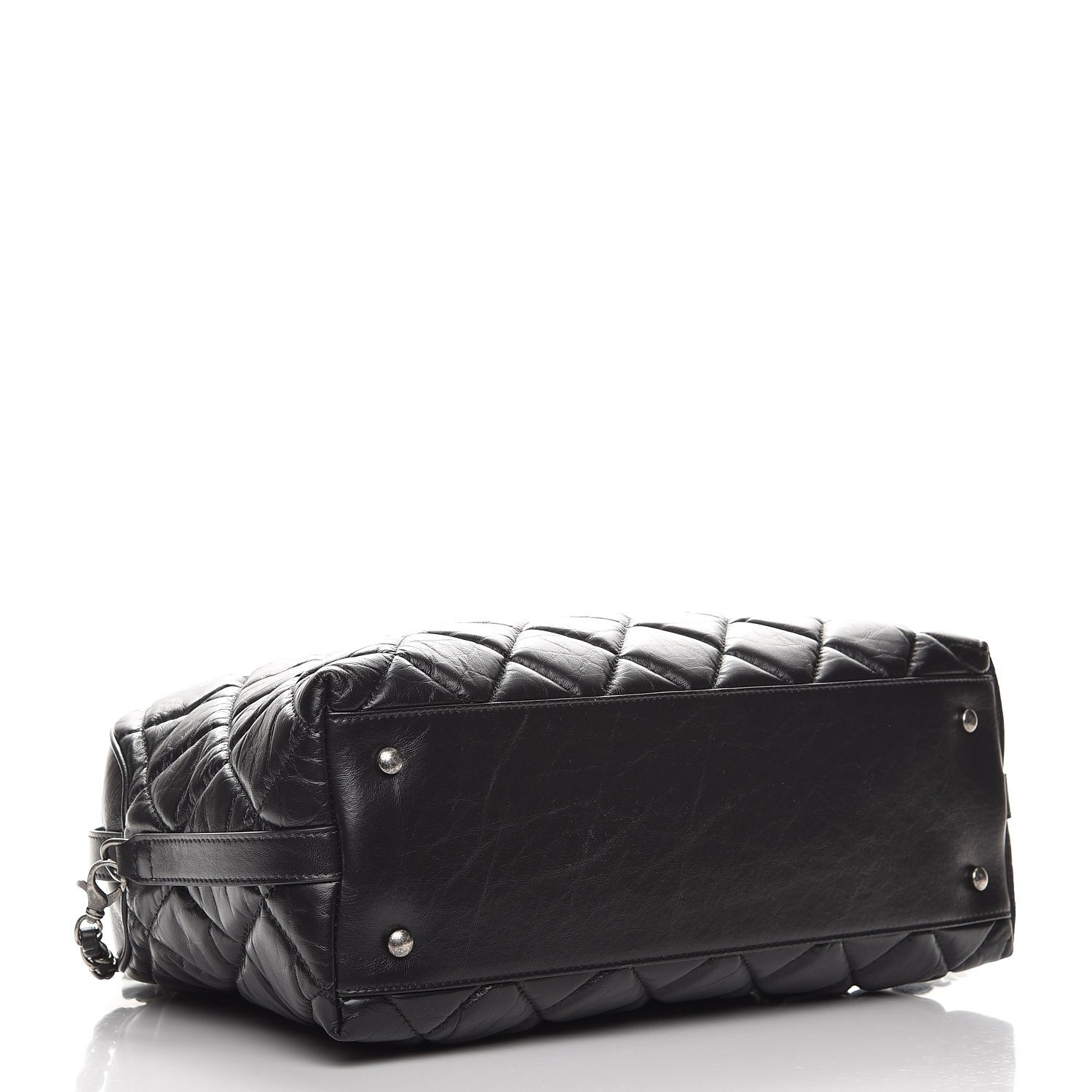 Chanel Aged Calfskin Small Bowling Bag Black 5 of 8