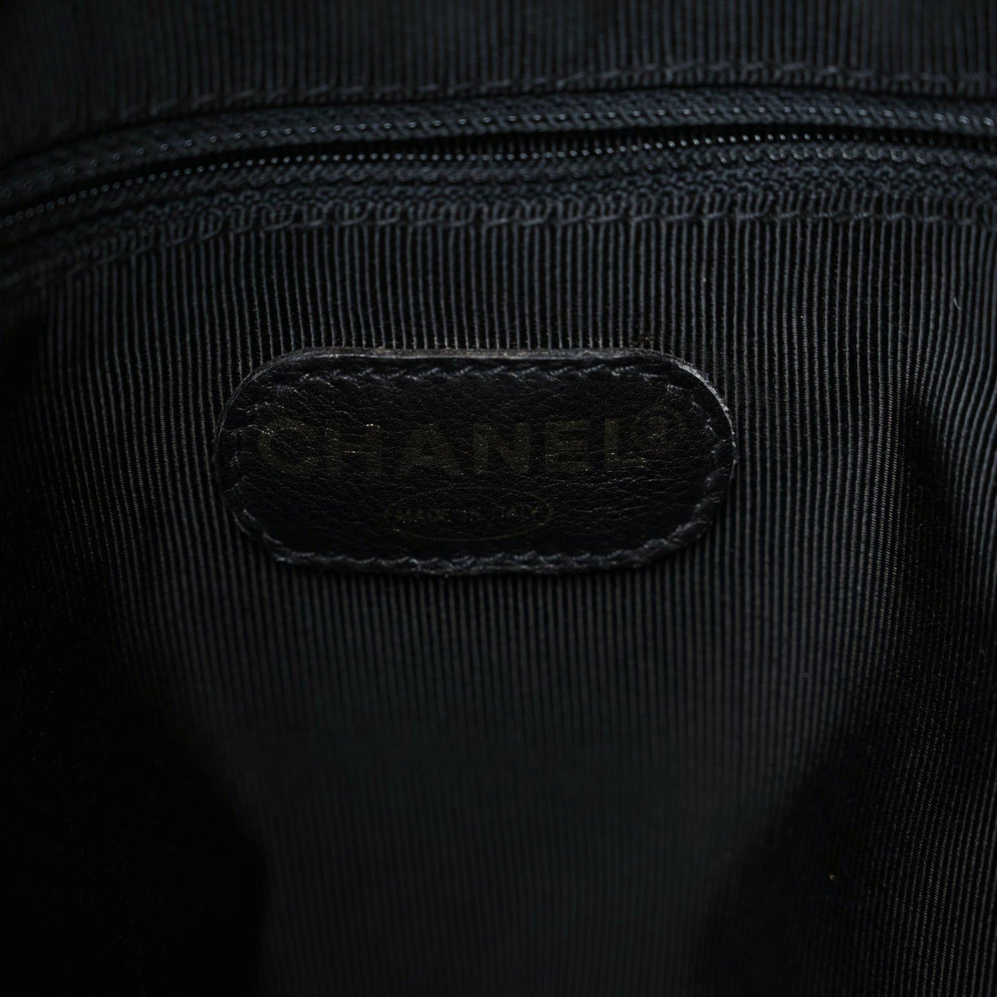 Lambskin Quilted Drawstring Backpack Black