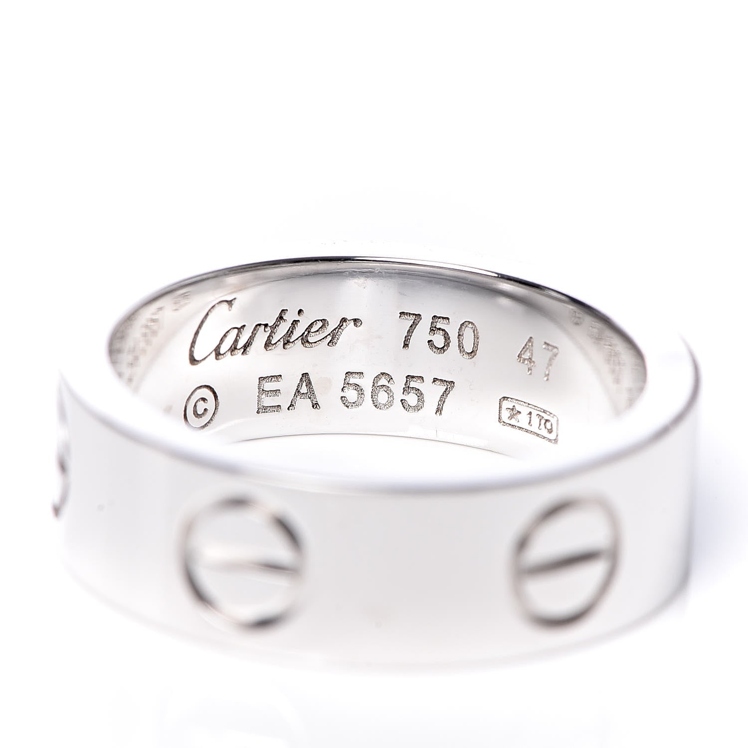 Cartier 18K White Gold 5.5mm LOVE Ring 47 4 4 of 4