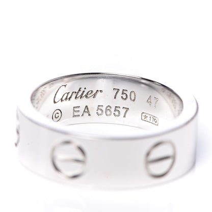 Cartier 18K White Gold 5.5mm LOVE Ring 47 4 4 of 4