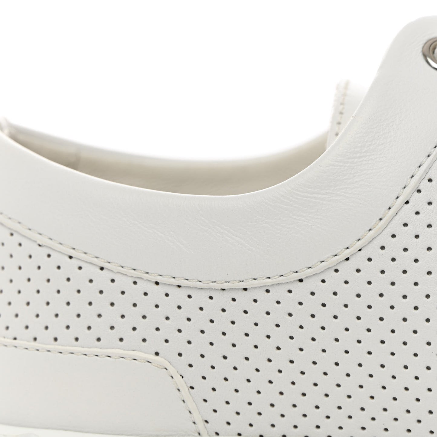 Perforated Calfskin Cross Sneakers 37.5 White