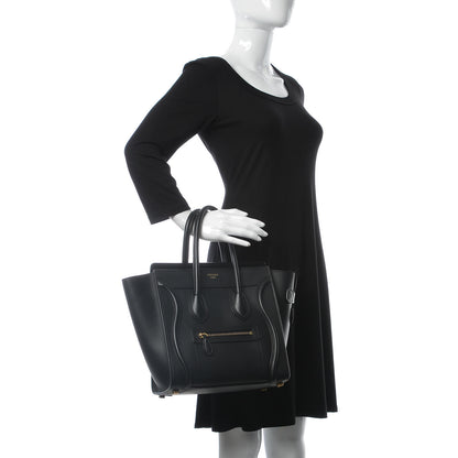 Celine Smooth Calfskin Micro Luggage Black 2 of 10