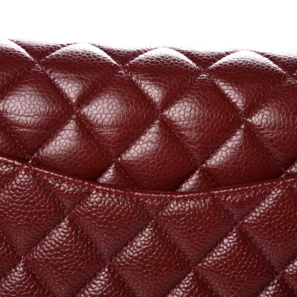 Chanel Caviar Quilted Medium Double Flap Dark Red 12 of 13