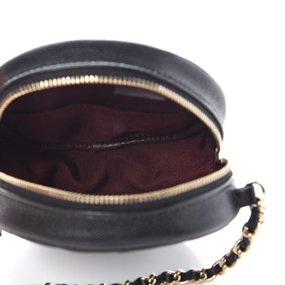 Chanel Caviar Quilted Round Clutch With Chain Black 5 of 8
