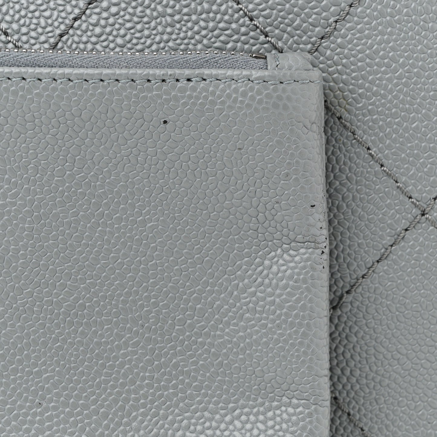 Grained Calfskin Shopping Fever Tote Grey Black