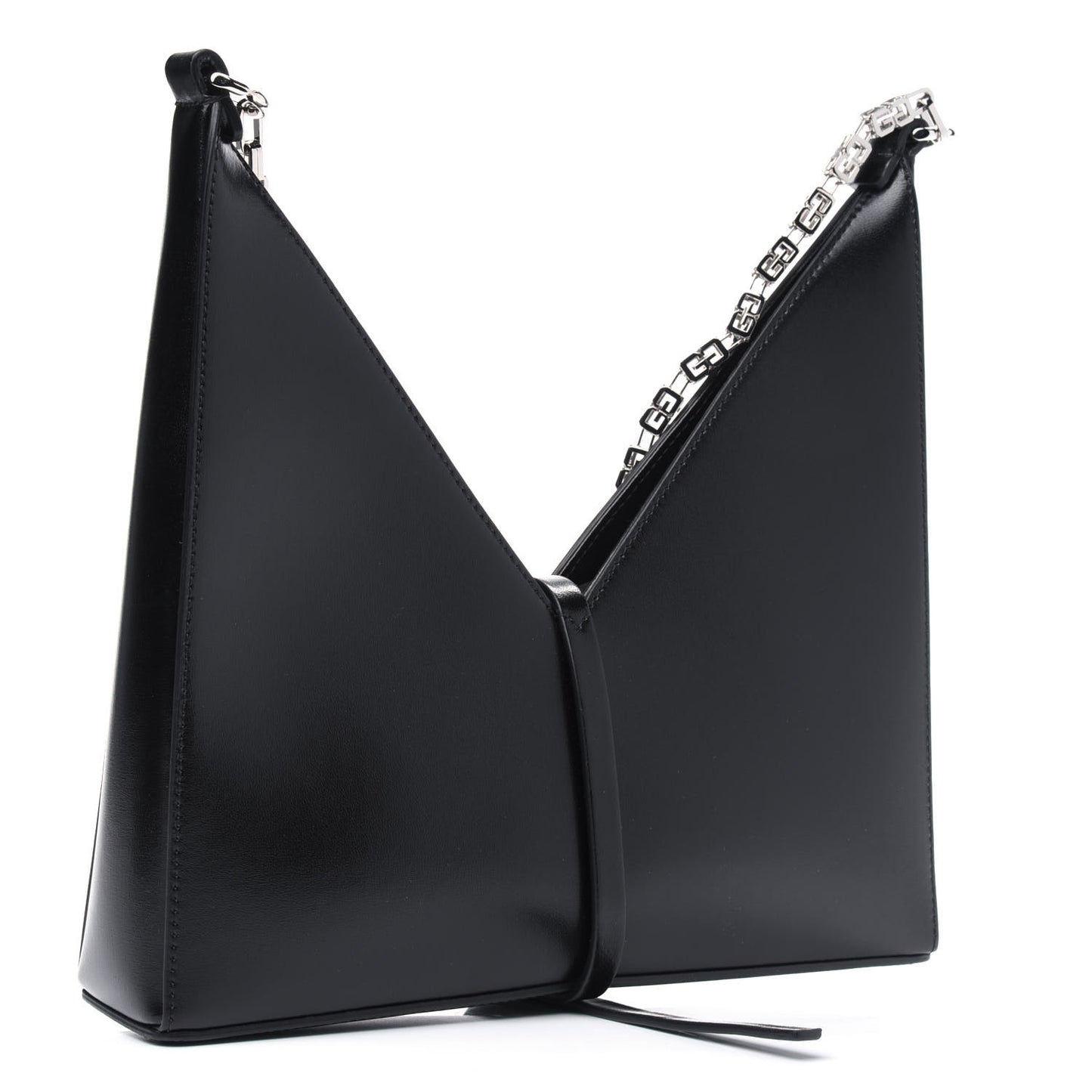 Box Calfskin Small Cut Out Shoulder Bag Black