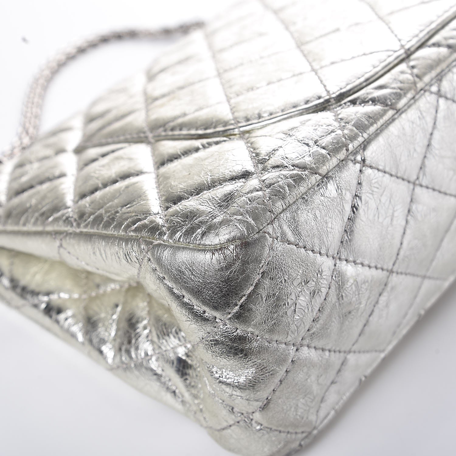 Chanel Metallic Aged Calfskin Quilted 2.55 Reissue 227 Flap Silver 16 of 22