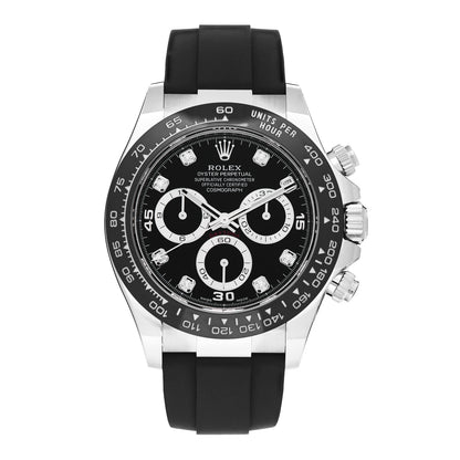 Rolex 18K White Gold Oysterflex Diamond 40mm Oyster Perpetual Cosmograph Daytona Watch Black 116519LN 1 of 5