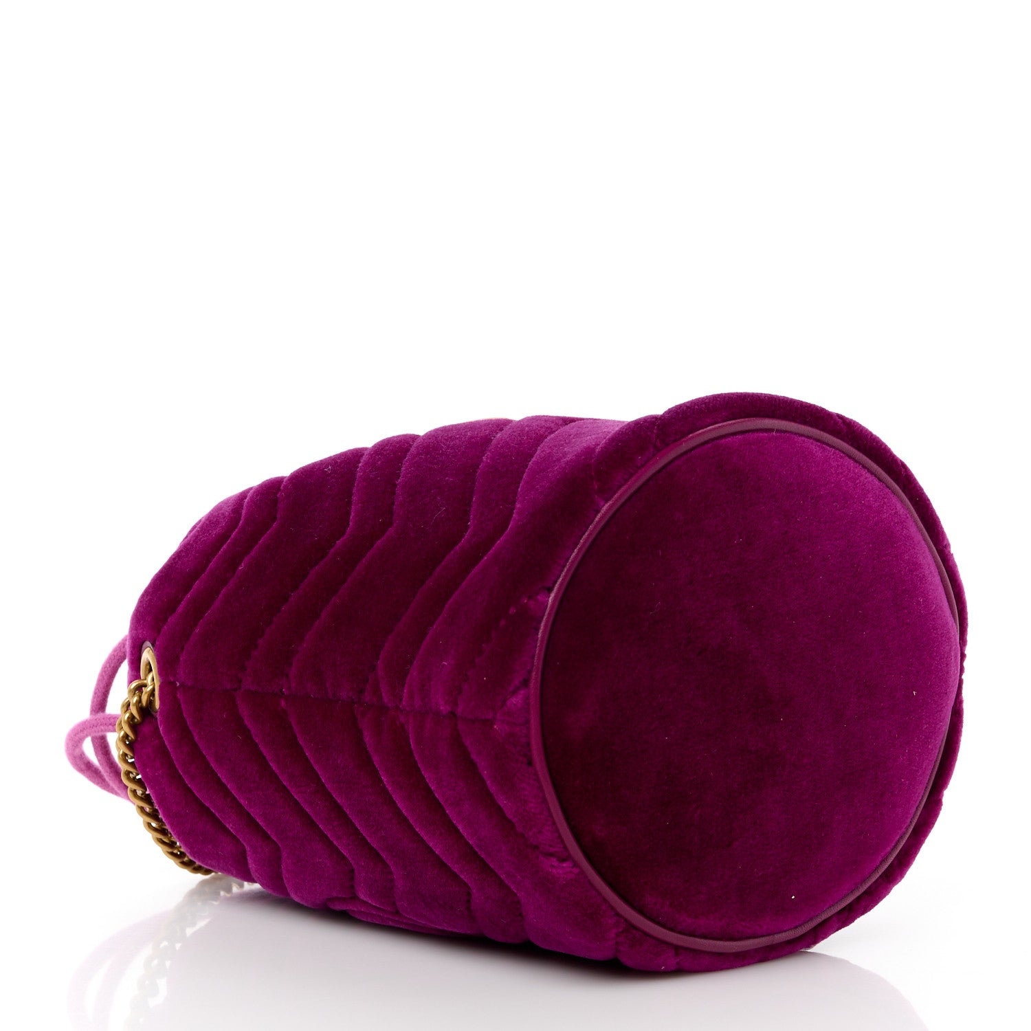 Gucci Velvet Matelasse Mini GG Marmont 2.0 Bucket Bag Fuchsia Violet Cyclamen 4 of 11