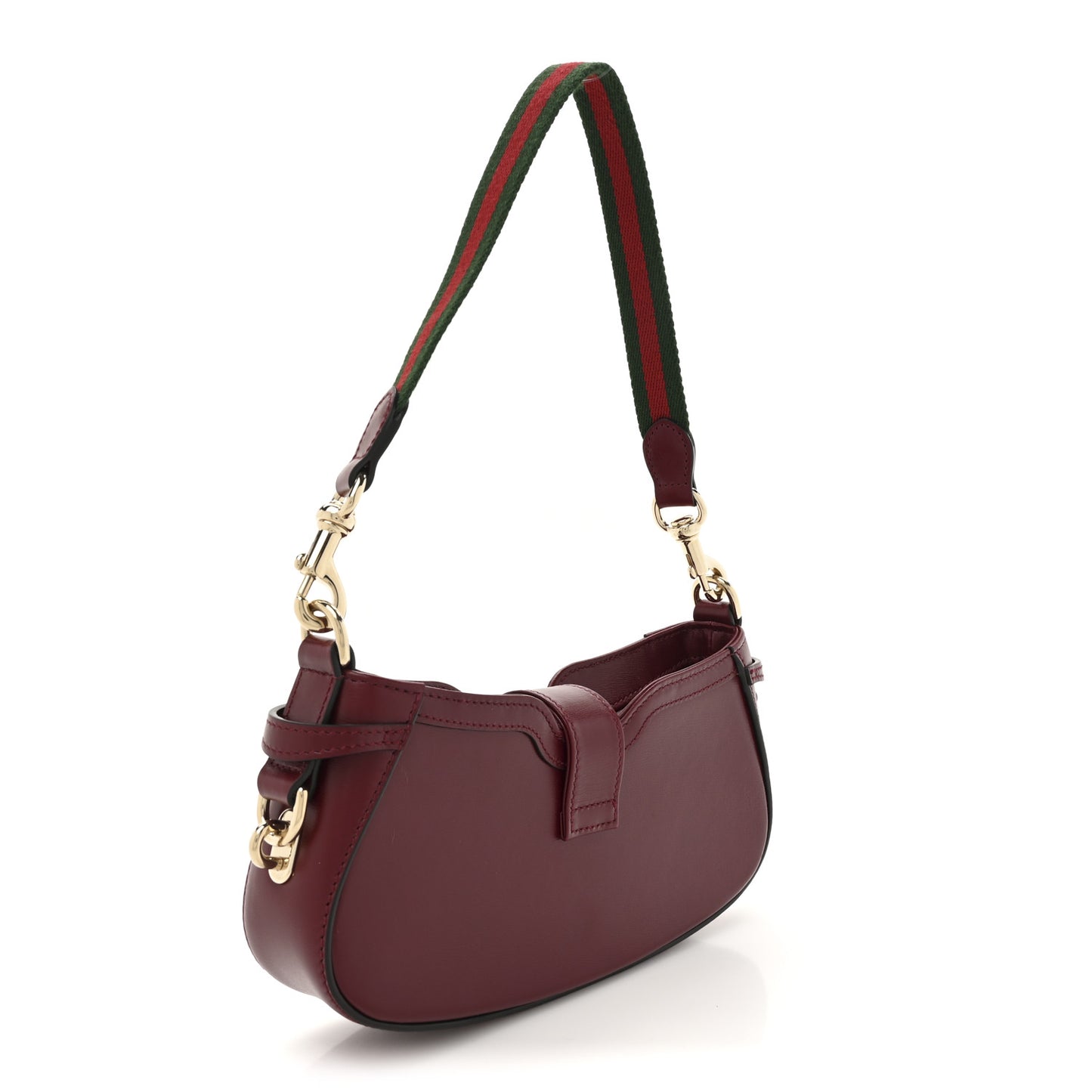 Calfskin Mini Moon Side Shoulder Bag Rosso Ancora