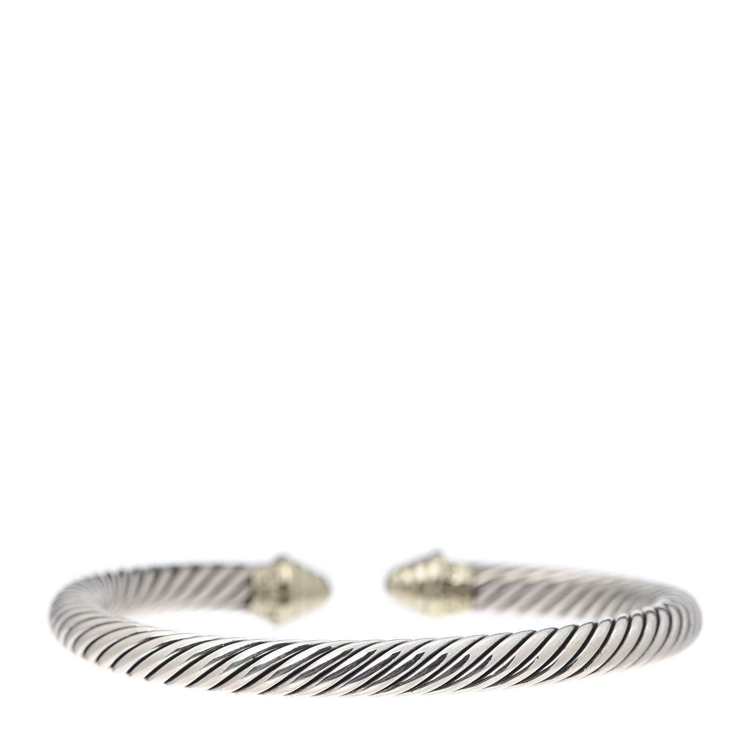 David Yurman Sterling Silver 14K Yellow Gold 5mm Cable Classics Bracelet 3 of 5