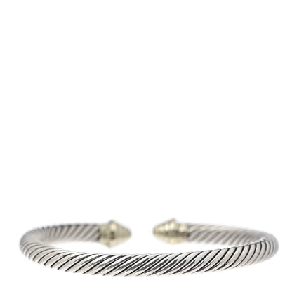 David Yurman Sterling Silver 14K Yellow Gold 5mm Cable Classics Bracelet 3 of 5