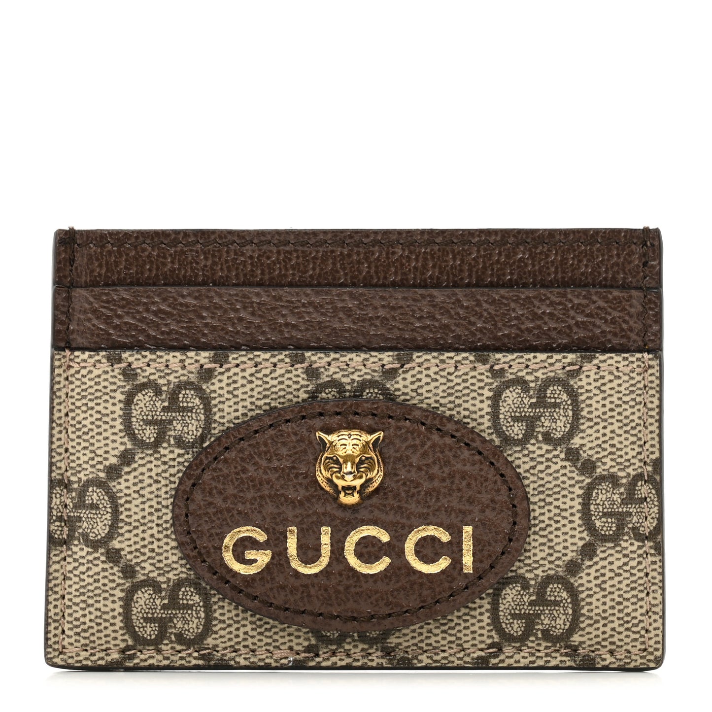 GG Supreme Monogram Neo Vintage Card Holder Beige Crop New Acero