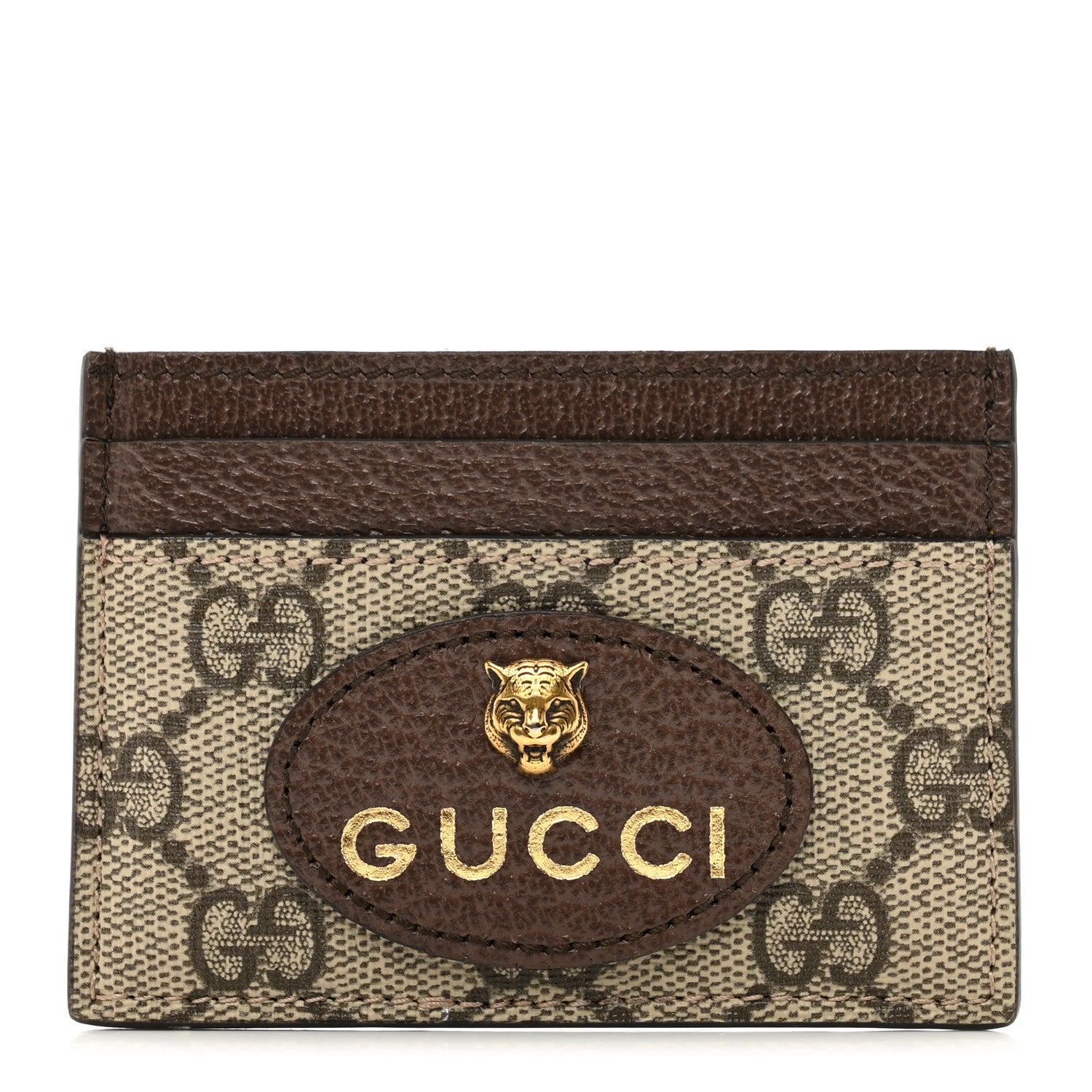 Gucci GG Supreme Monogram Neo Vintage Card Holder Beige Crop New Acero 1 of 7