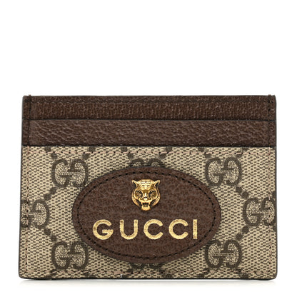 Gucci GG Supreme Monogram Neo Vintage Card Holder Beige Crop New Acero 1 of 7