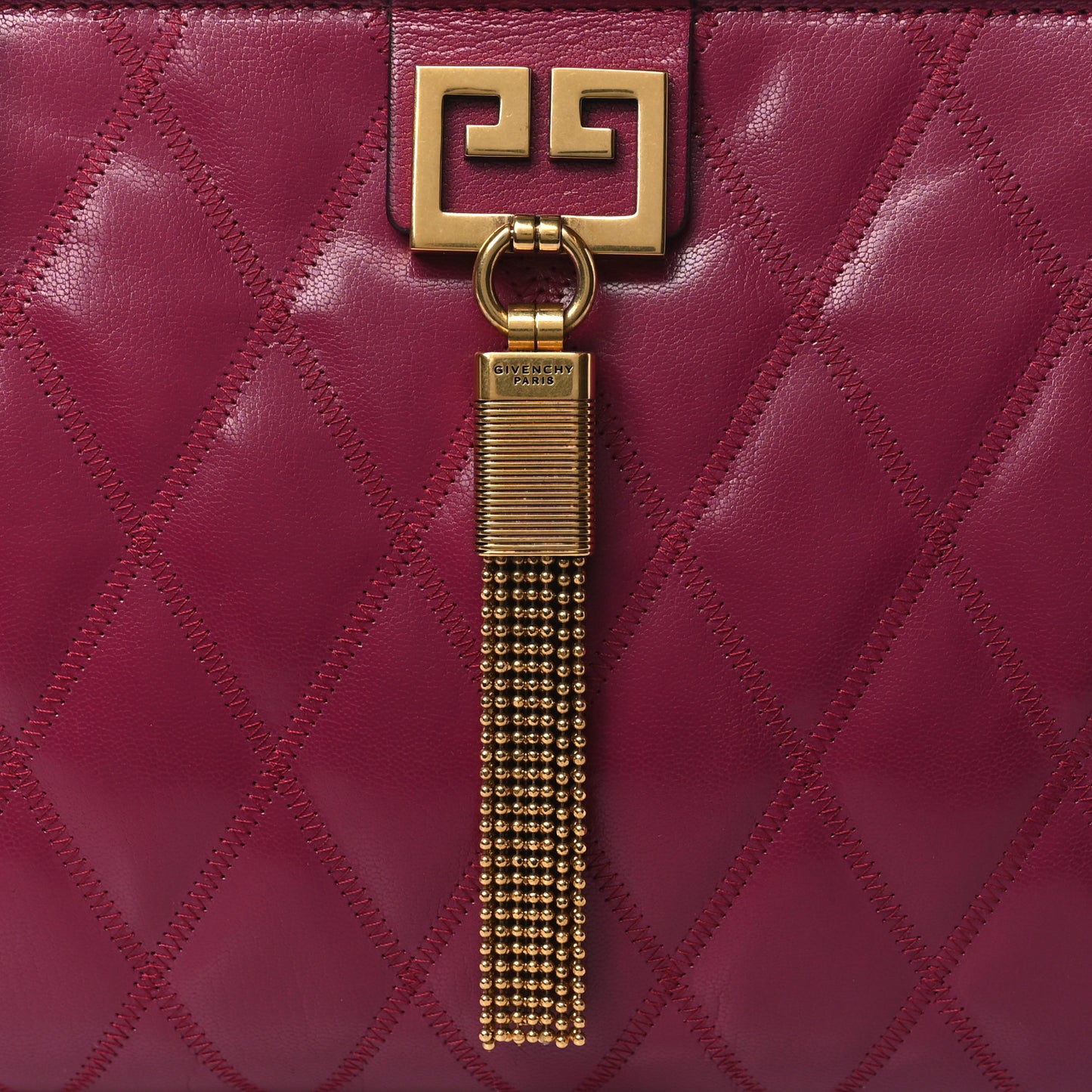 Goatskin Quilted Medium Gem Bag Orchid Purple