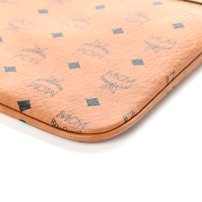 MCM Visetos Liz Shopper Tote Pouch Cognac 8 of 8