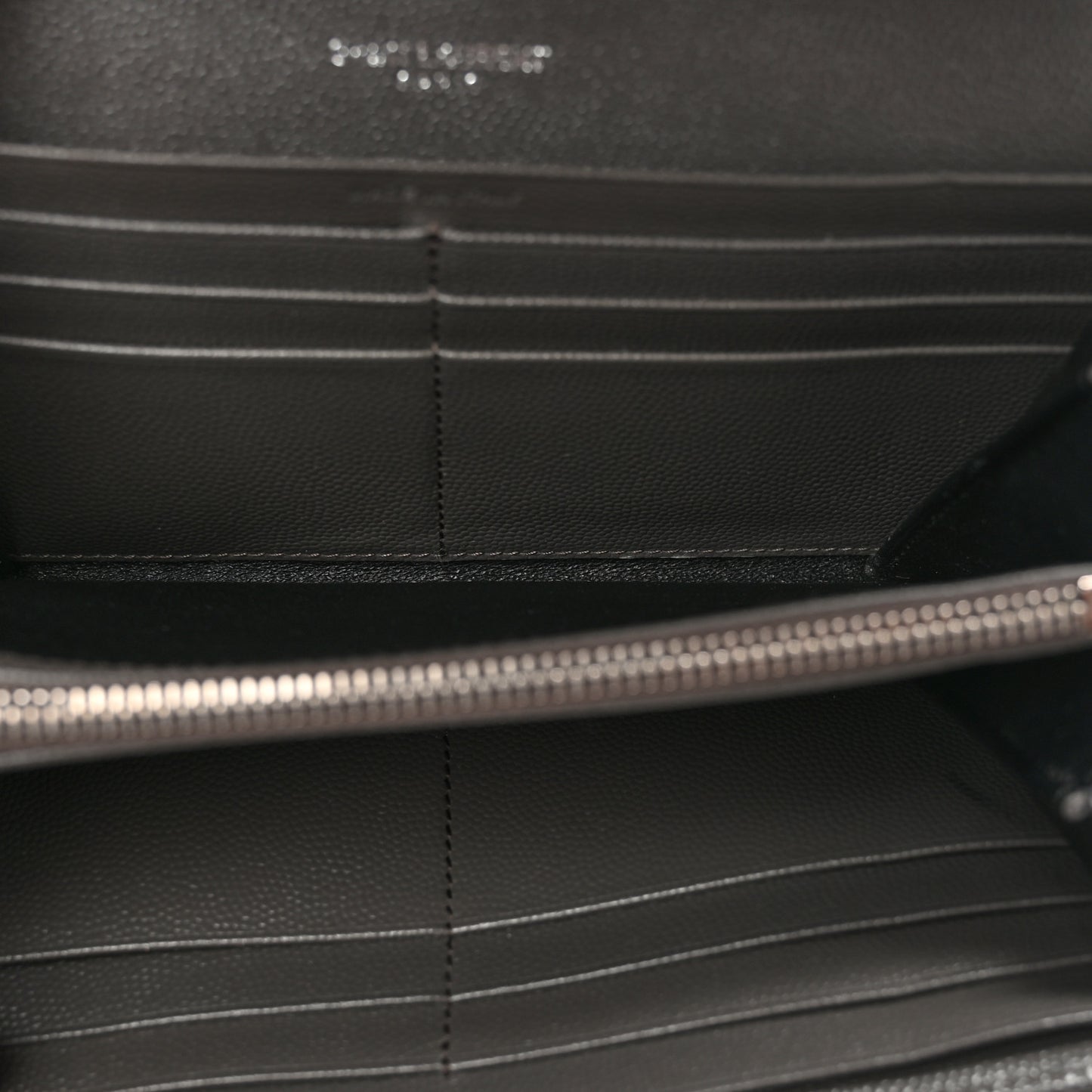 Grain De Poudre Matelasse Chevron Monogram Flap Wallet Fog