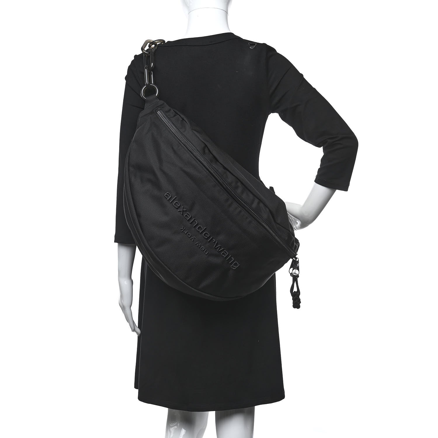 Alexander Wang Nylon Logo Printed Attica Gym Shoulder Bag Black 2 of 9