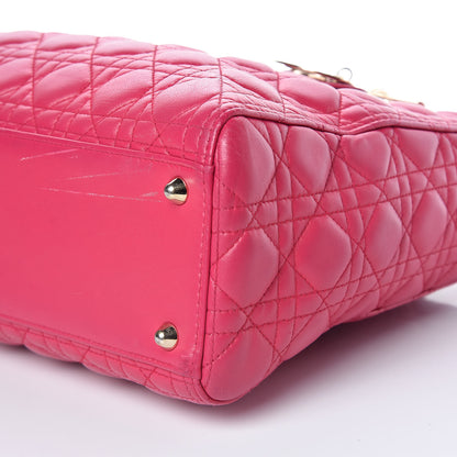 Christian Dior Lambskin Cannage Large Lady Dior Fuchsia 17 of 17