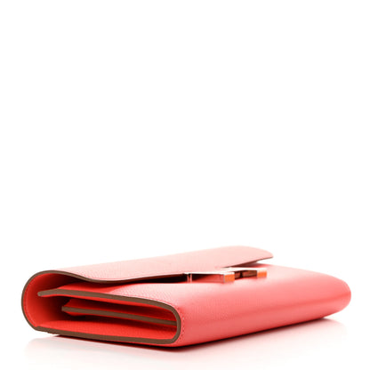 Hermes Epsom Constance Long Wallet Rose Jaipur 3 of 11