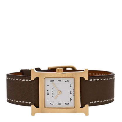 Hermes Stainless Steel Swift 21mm Heure H Hour Quartz Watch Etoupe 2 of 5