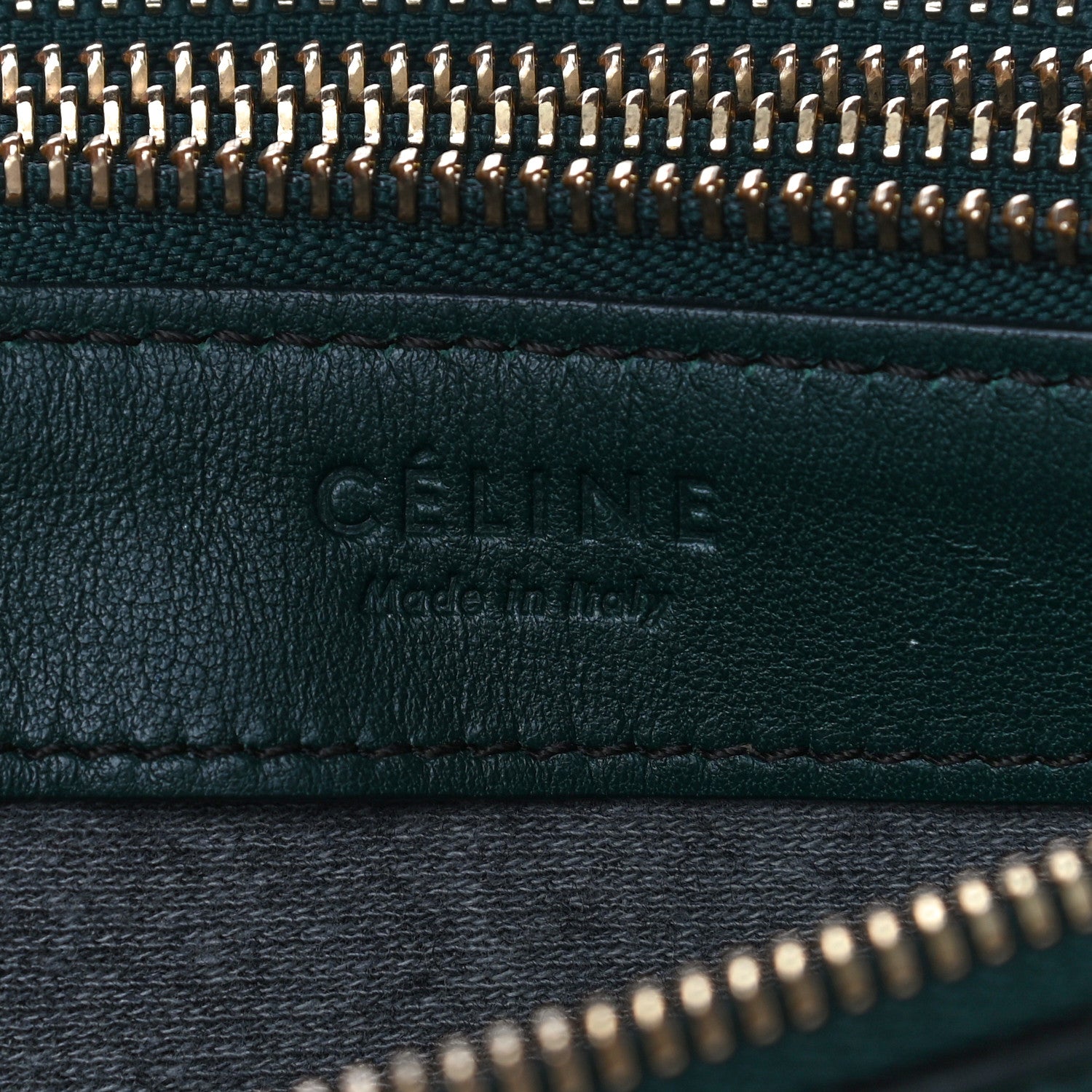 Celine Lambskin Small Trio Crossbody Bag Dark Green 7 of 16